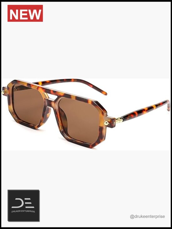 Unisex Vintage Square Aviator Sunglasses with UV400 Protection Polarized main image 6